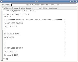 Focus iTuner driven with Scilab